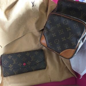 Louis Vuitton Brown and Tan Monogram Set